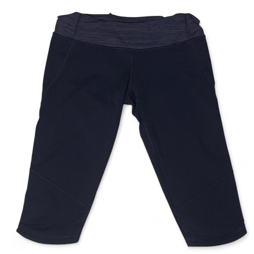 Lululemon Low Rise Capri Leggings Purple Navy Womens Size 8